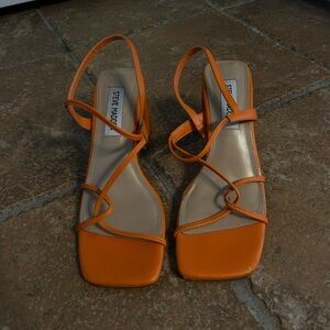 Steve Madden Bold Orange Strappy Sandals
